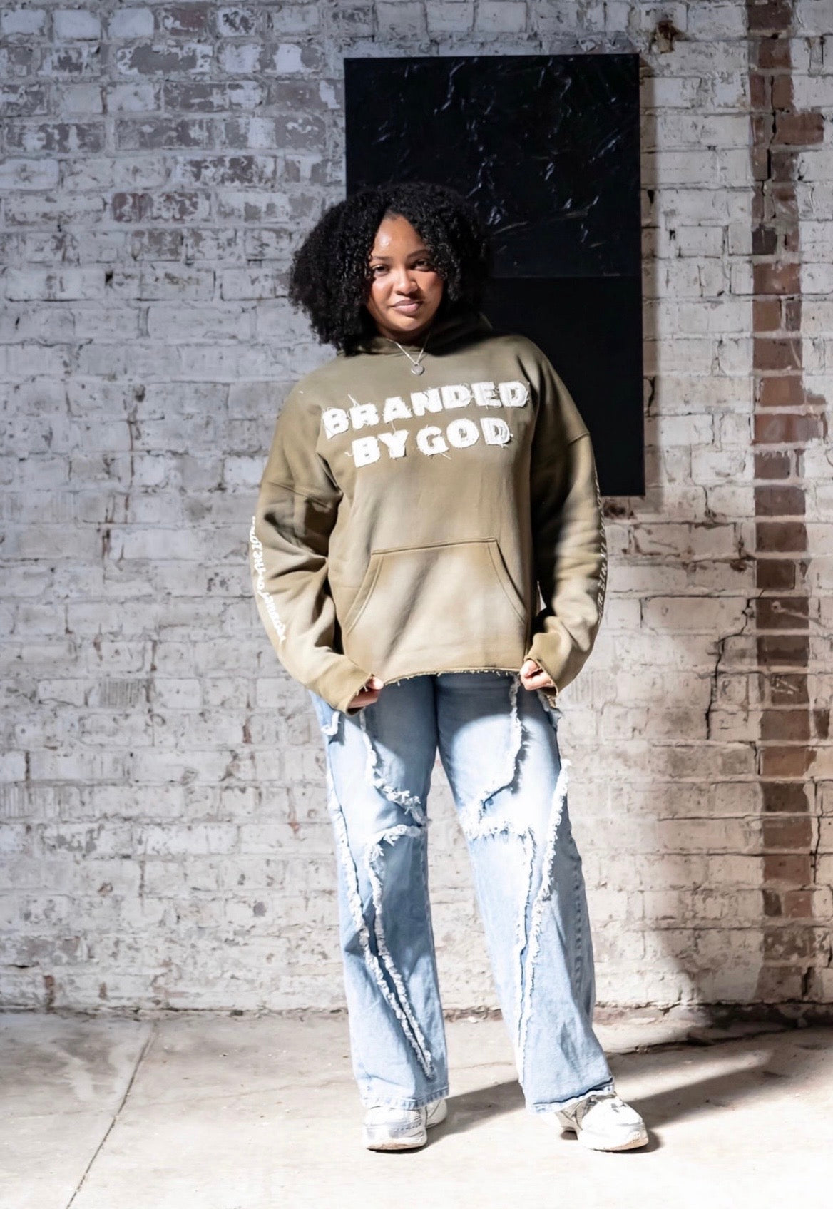 Olive Green Branded By God Hoodie