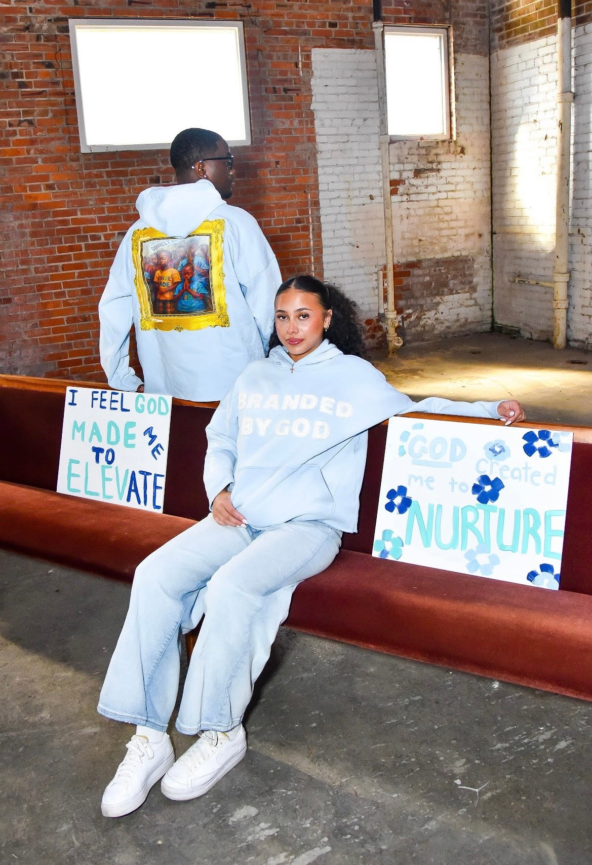 Light Blue Branded By God Hoodie