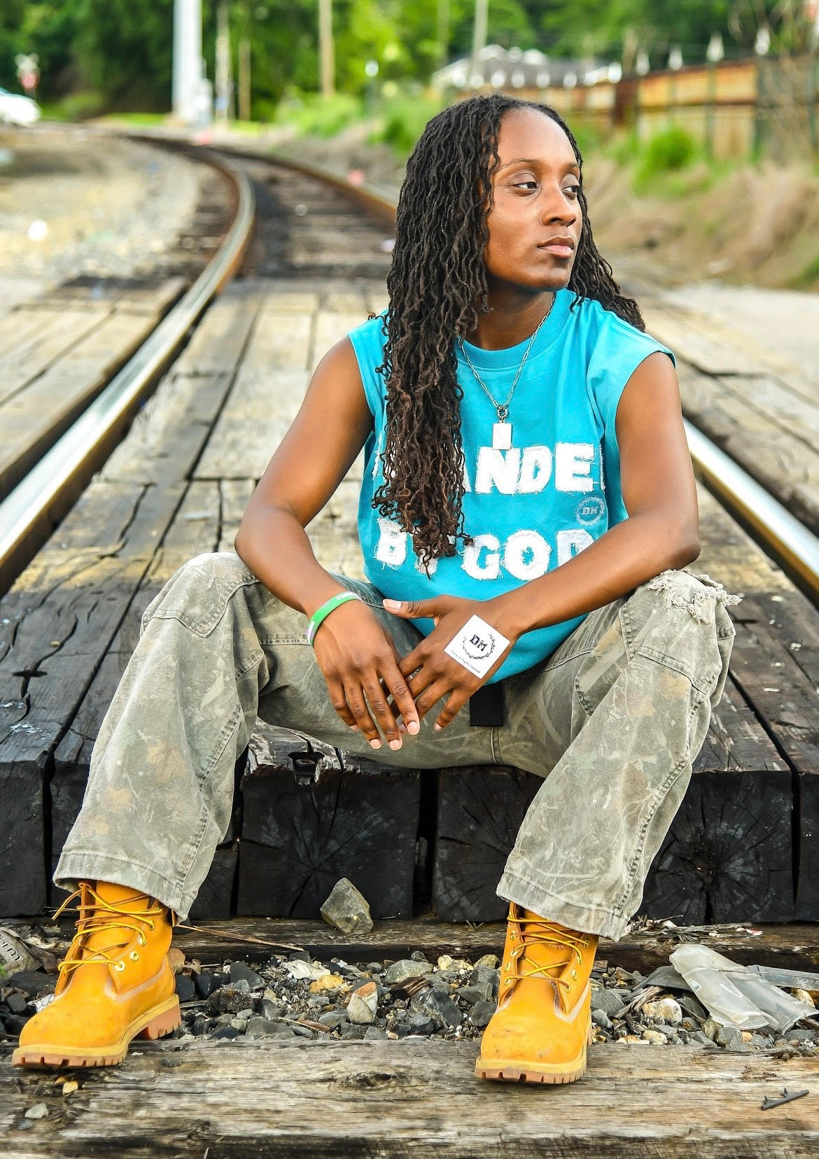 Branded By God Blue Sleeveless Tee