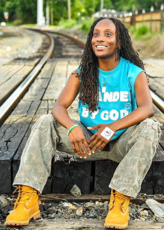 Branded By God Blue Sleeveless Tee